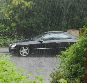 CAr in Heavy Downpour