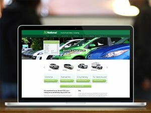 National Car and Truck Sales Website Laptop
